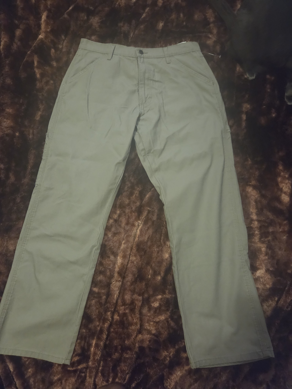 Men's Casual Straight-Leg Pants in Olive Green